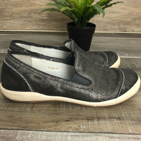 Josef Seibel Caspian Metallic Gray Slide Flats Size 38 - Picture 5 of 9
